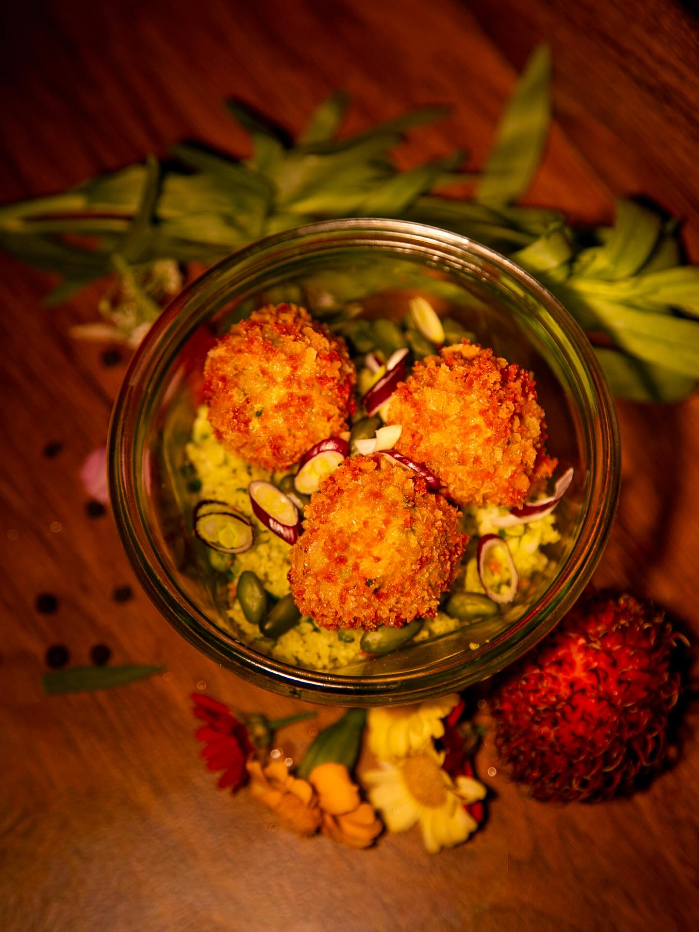 Couscous Fritter im Rote Beete Panko